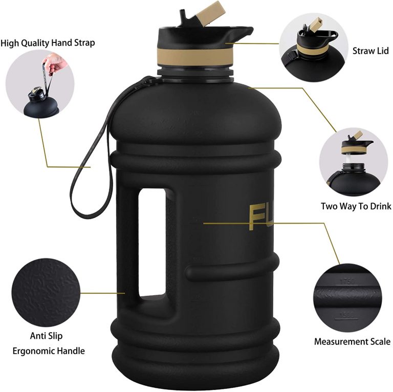 FUNUS Big Water Bottle BPA Free Half Gallon Water Bottle Hydro Jug ...