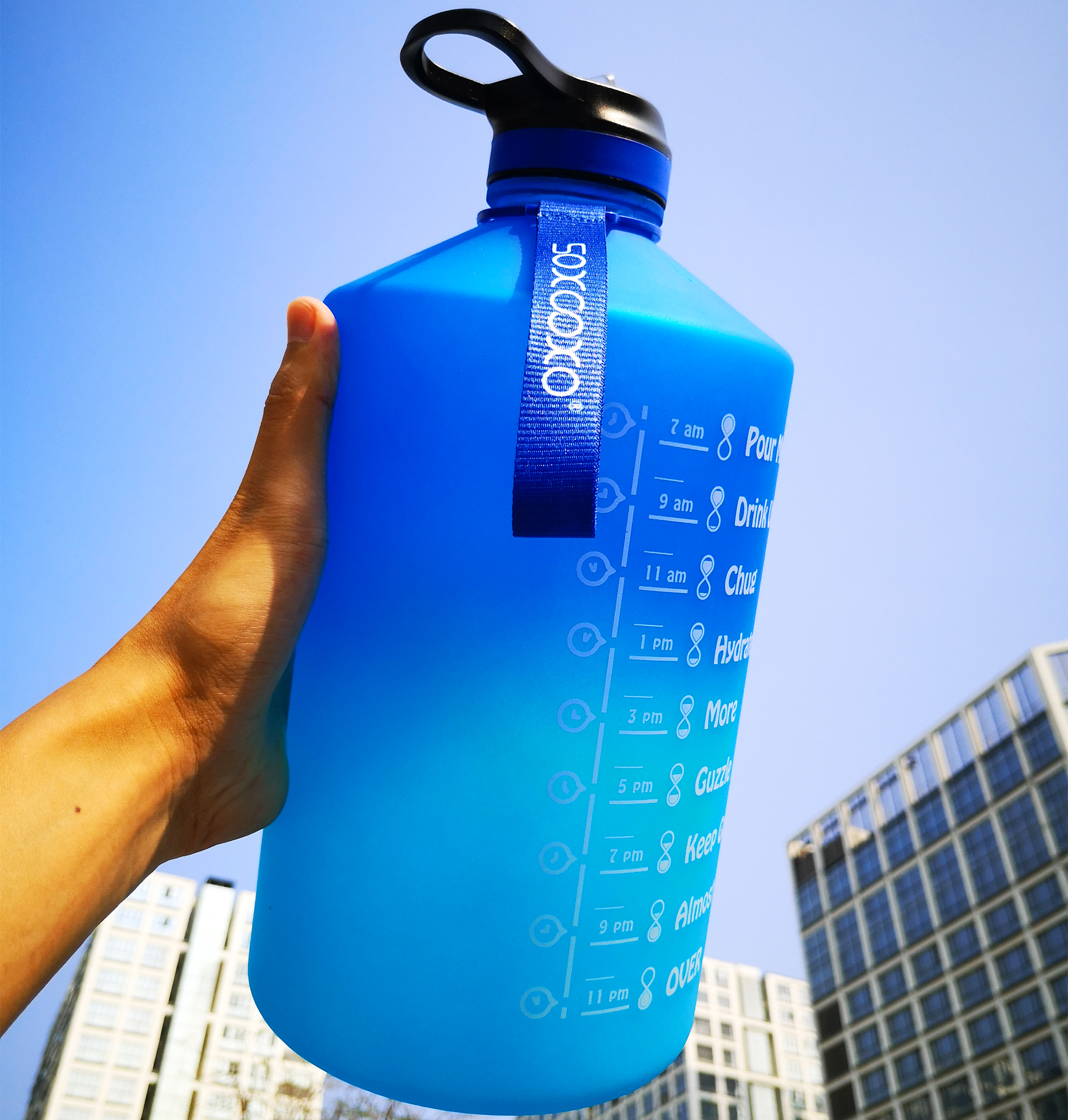 1 Gallon Water Bottle Motivational Fitness Workout with Time